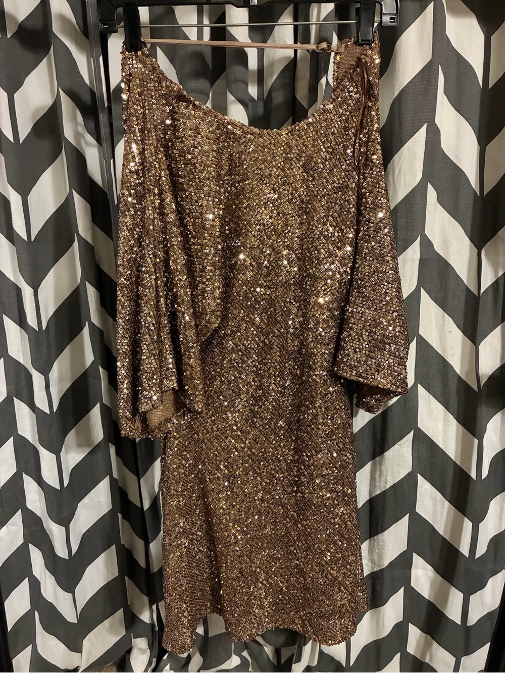 Zara Bronze Sequin Mini Dress